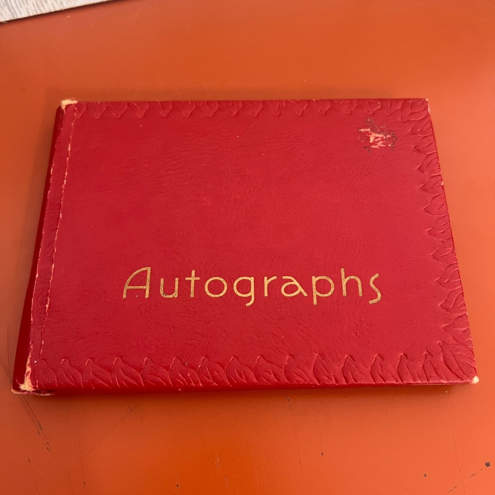 Vintage Red Autograph Book Schoolday Memories Unused Mid Century School Keepsake